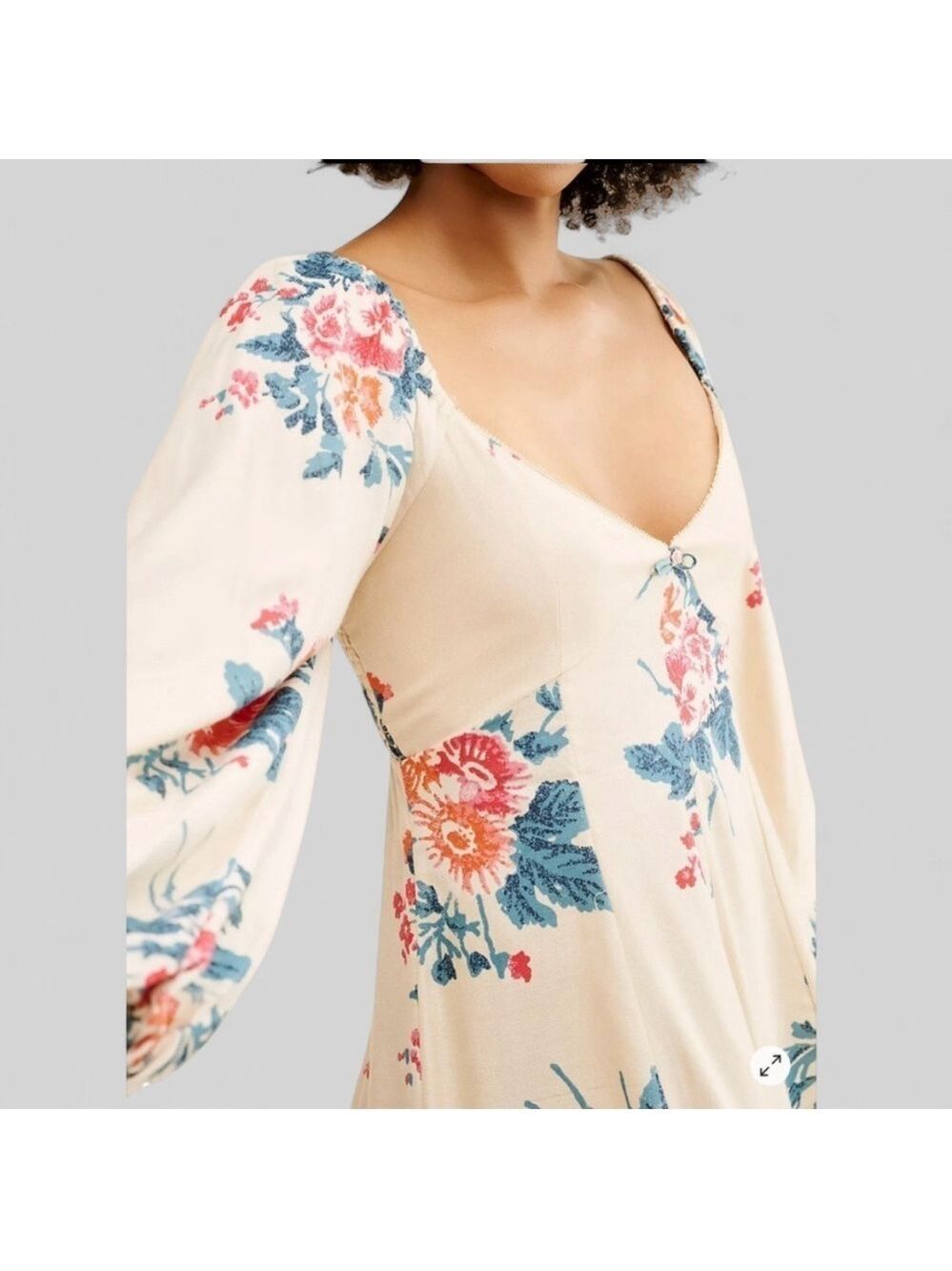 Free People-Francesca Floral Boho Mini Dress-size Small-EUC - Picture 2 of 10